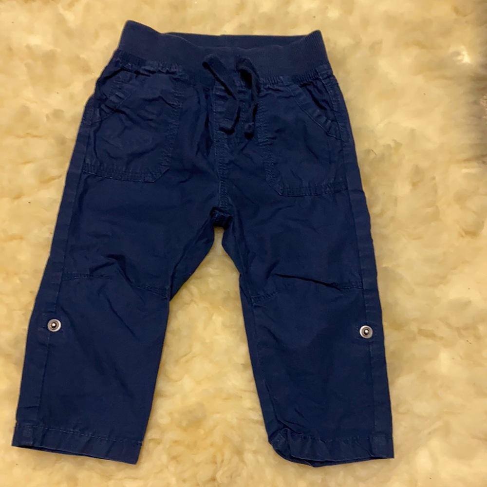 Mothercare Baby Boys Navy Roll Tab Pants 9-12 Months